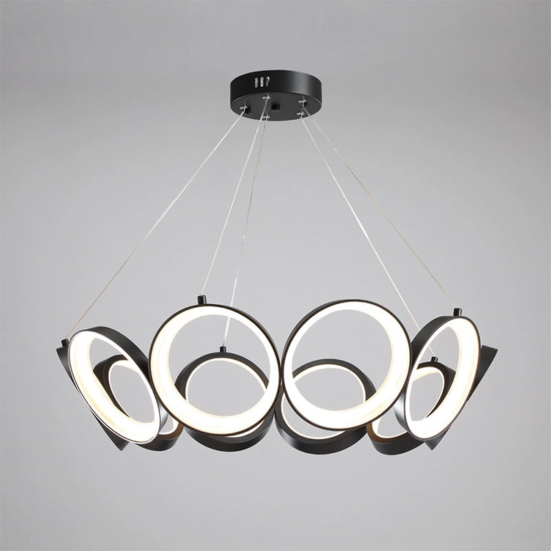 Modern 10-Ring Interlocking Chandelier