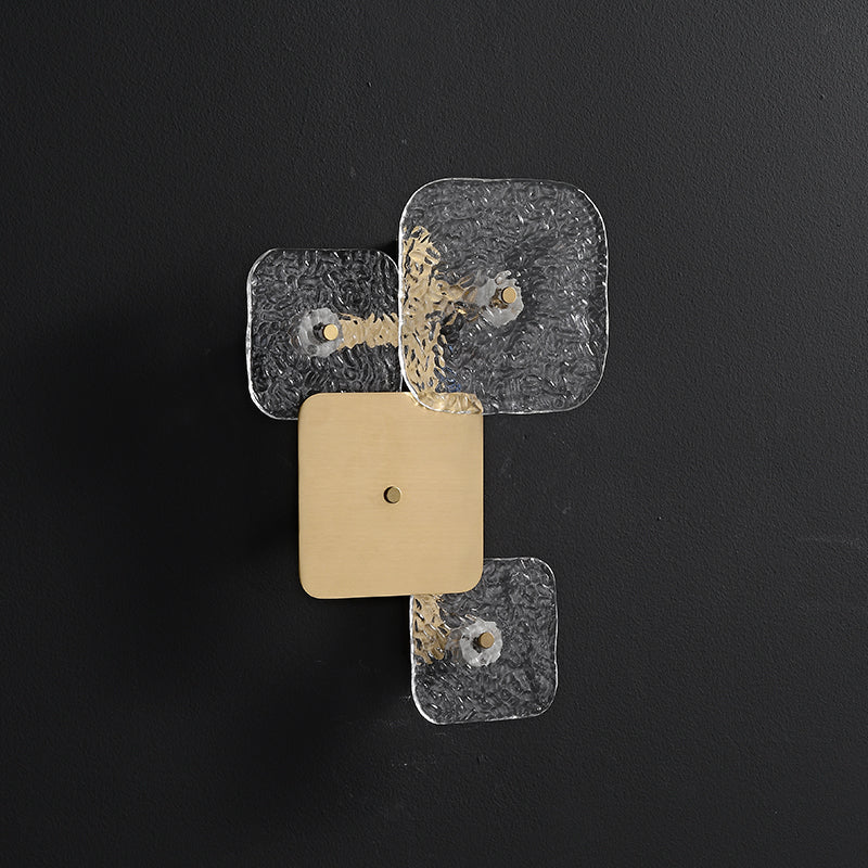 Full Brass Ice Cube Style Decorative Wall Sconce