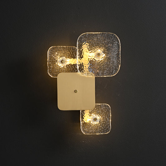Full Brass Ice Cube Style Decorative Wall Sconce