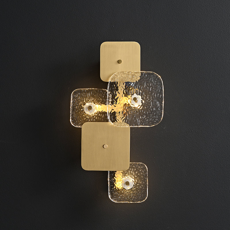 Full Brass Ice Cube Style Decorative Wall Sconce