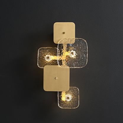 Full Brass Ice Cube Style Decorative Wall Sconce