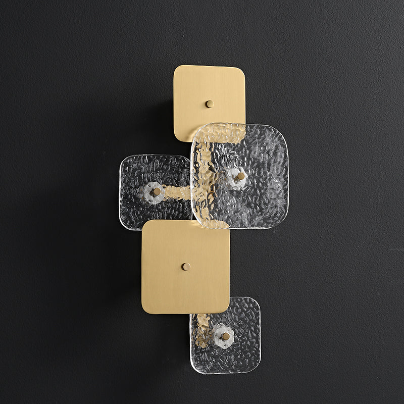 Full Brass Ice Cube Style Decorative Wall Sconce