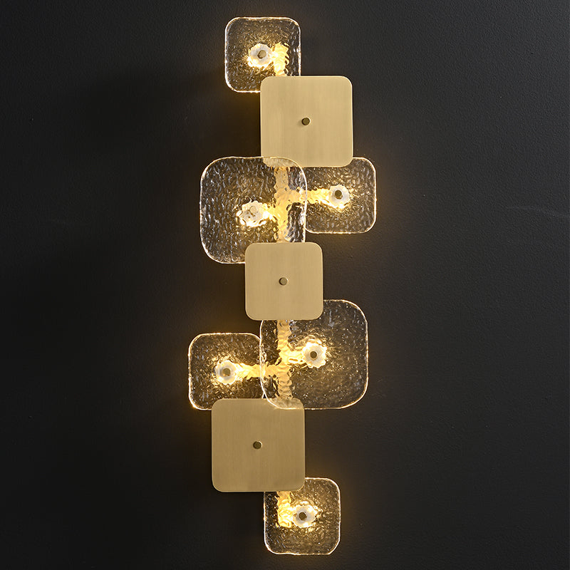 Full Brass Ice Cube Style Decorative Wall Sconce