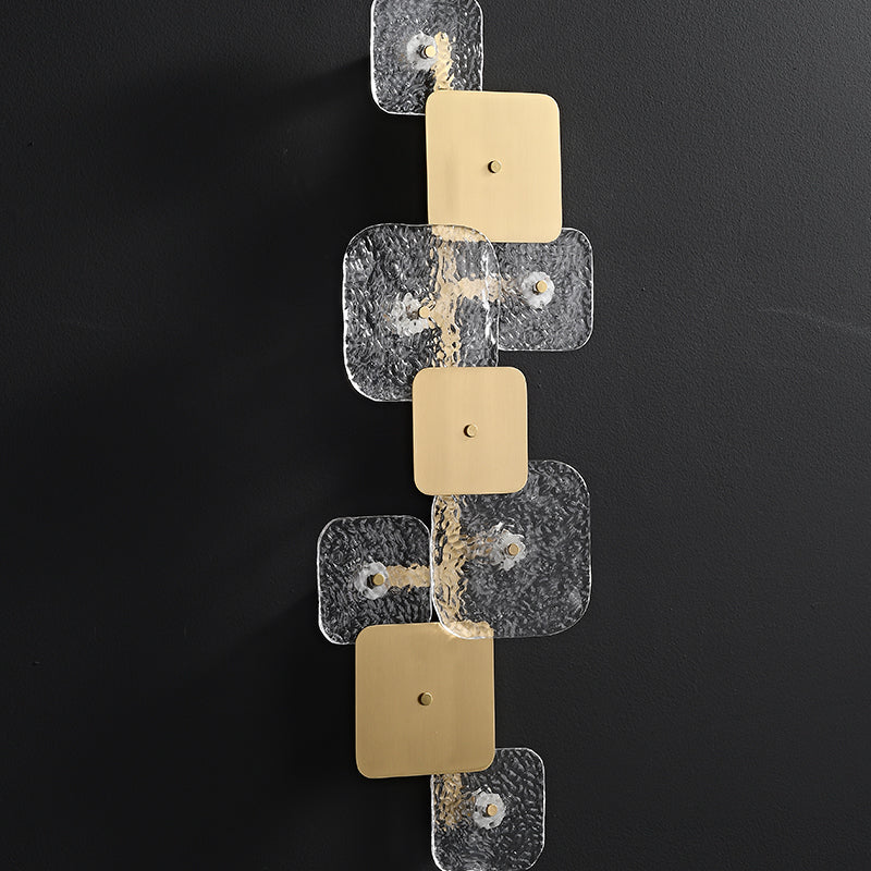 Full Brass Ice Cube Style Decorative Wall Sconce