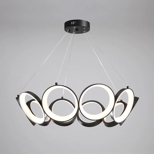 Modern 10-Ring Interlocking Chandelier