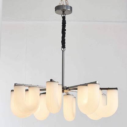 Modern Minimalist Cream U-Shaped Chandelier