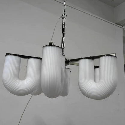 Modern Minimalist Cream U-Shaped Chandelier