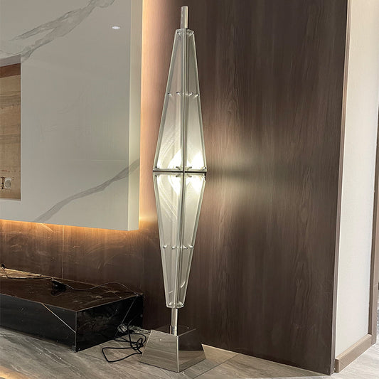 Vintage Pyramid Decorative Glass Floor Lamp